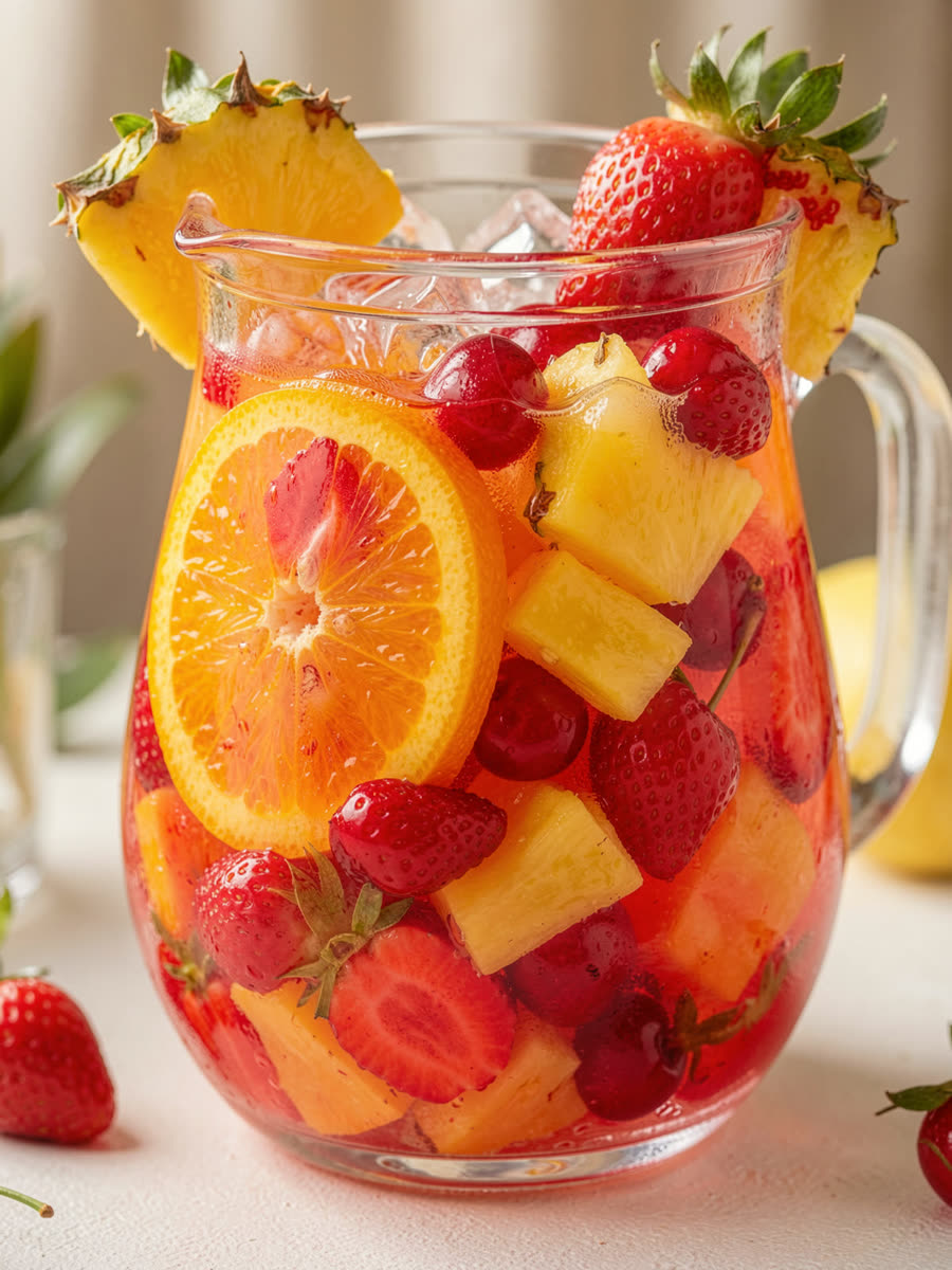 Ponche de frutas colorido